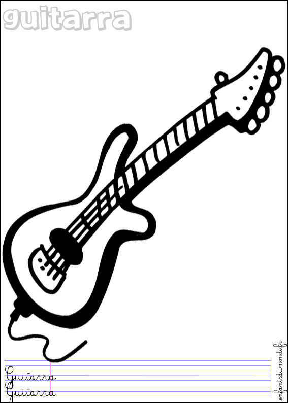 coloriage guitare 1